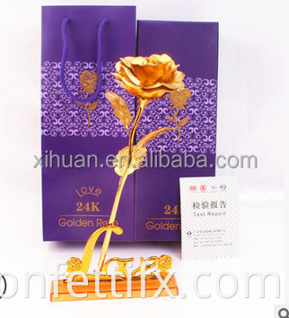 2021 Amazon Hot Sale 24K Gold Bated Rose Eternal Roses Beautiful 24k Gold Gold Gold Reservous Rose Flower